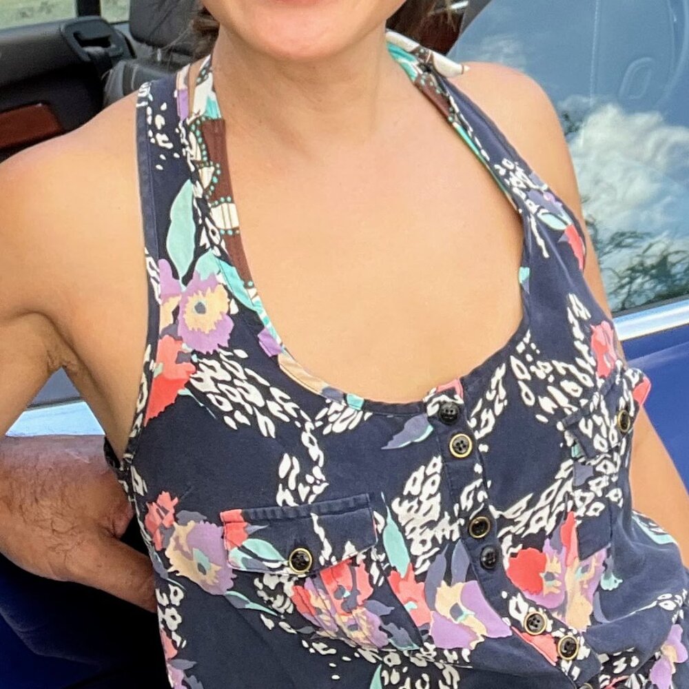 Floral Print Sleeveless Romper